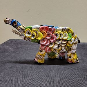 Unique bottle cap art elephant